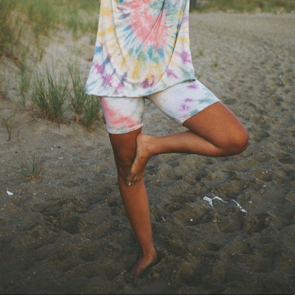 Rainbow Tie Dye Bike Shorts NWOT